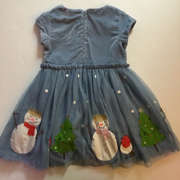Mini Boden blue velvet snowman dress - Picture 8 of 8